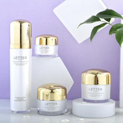 伍粤厂家 亚克力乳液瓶 圆顶直身 双层喷雾瓶 化妆品包装